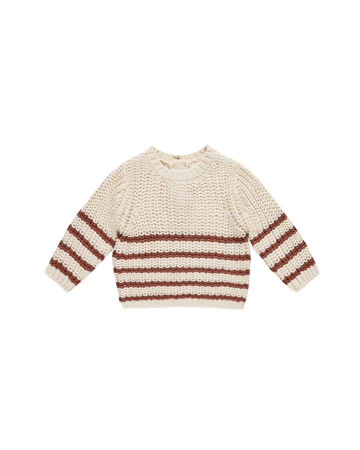 Quincy Mae Rex Sweater || Cranberry Stripe