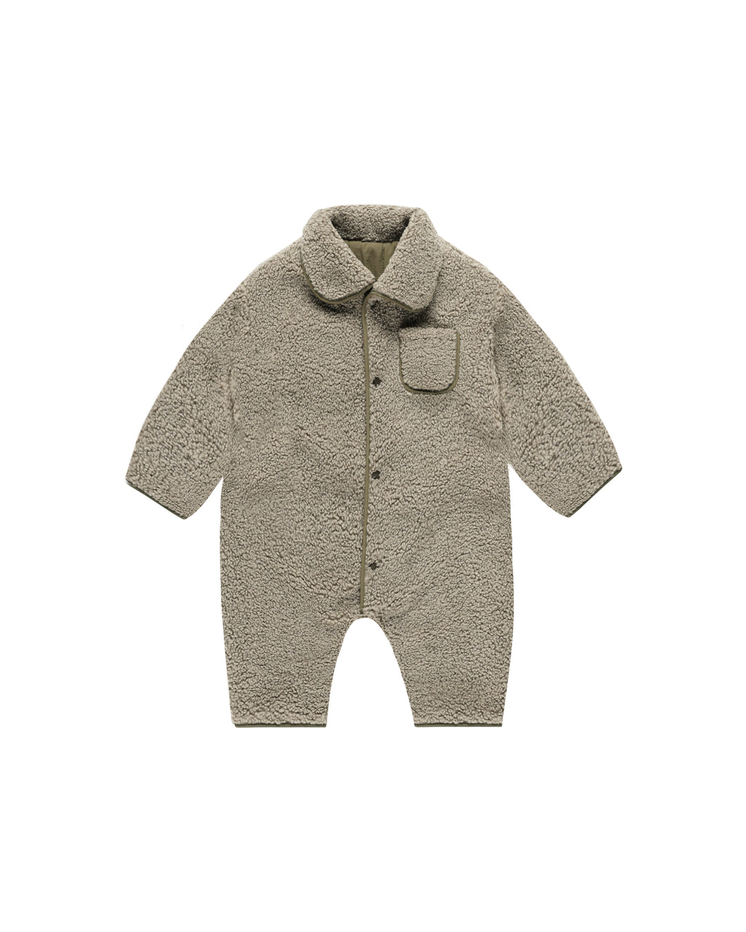 Quincy Mae Shearling Jumpsuit || Olive