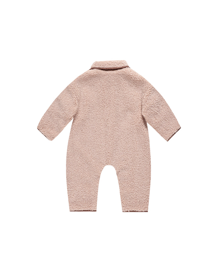 Quincy Mae Shearling Jumpsuit || Blush