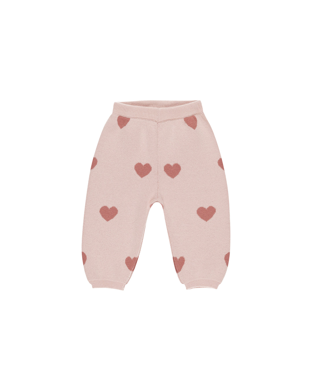 Quincy Mae Heart Knit Pants || Bubblegum