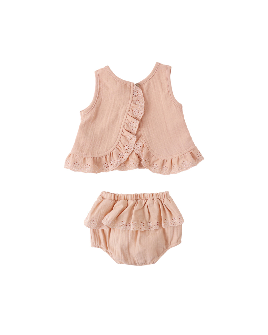 Quincy Mae Ruffled Tulip Top + Bloomer Set || Melon