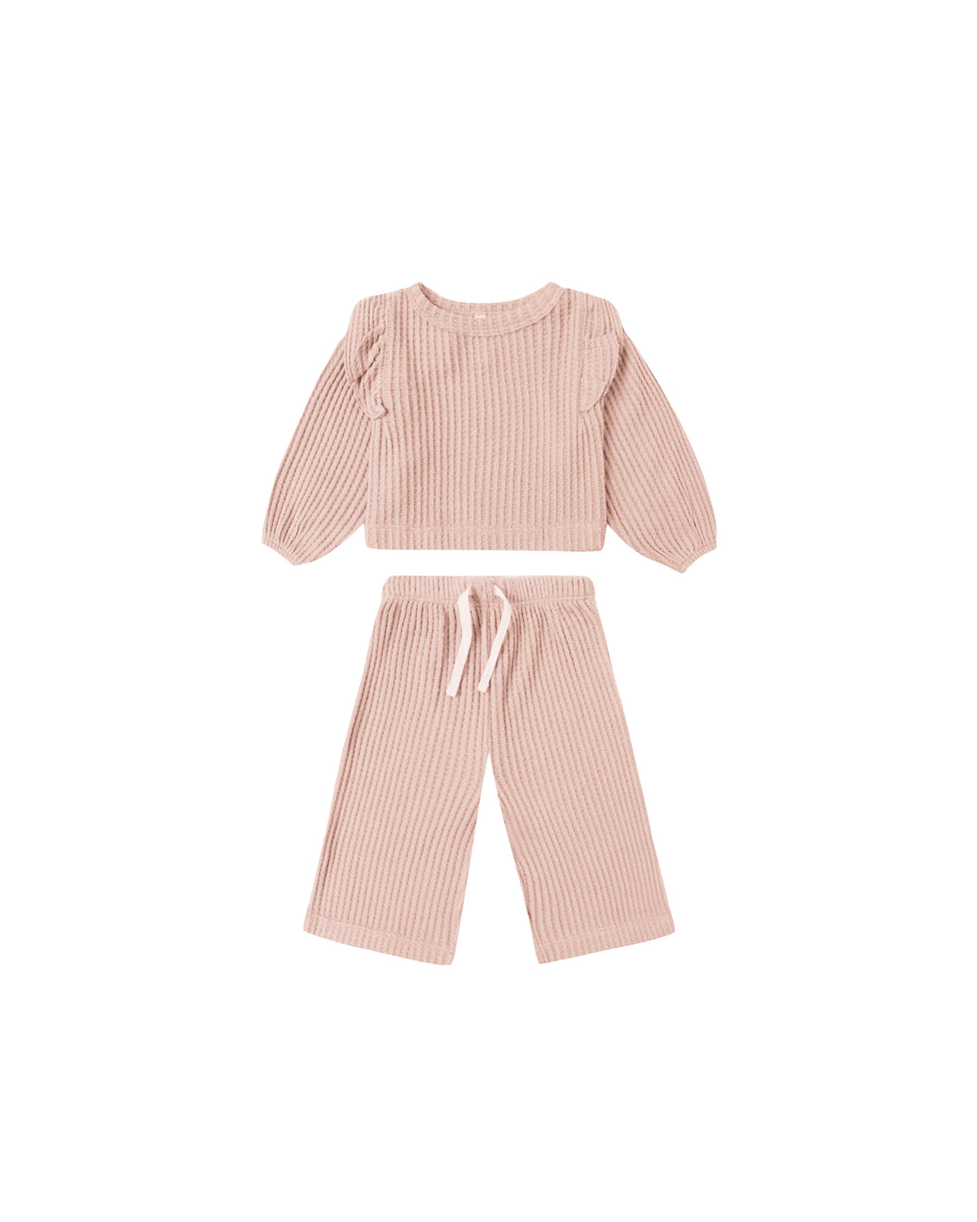 Quincy Mae Ruffle Cozy Set || Rose