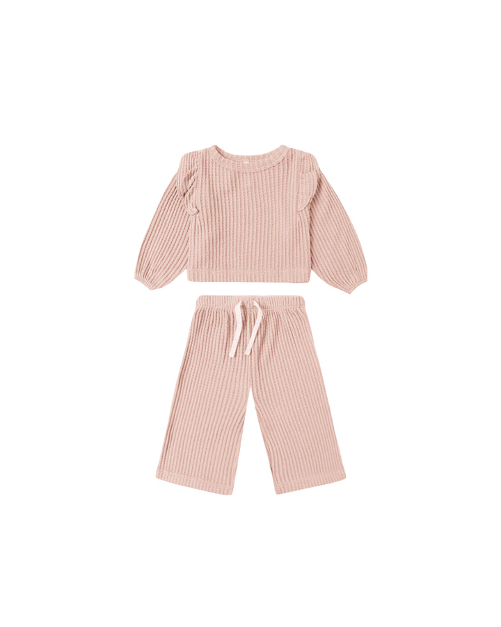 Quincy Mae Ruffle Cozy Set || Rose