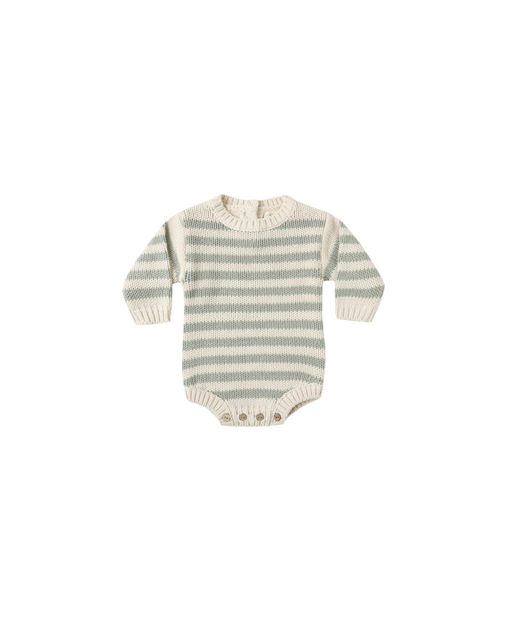 Quincy Mae Rex Romper || Fern Stripe