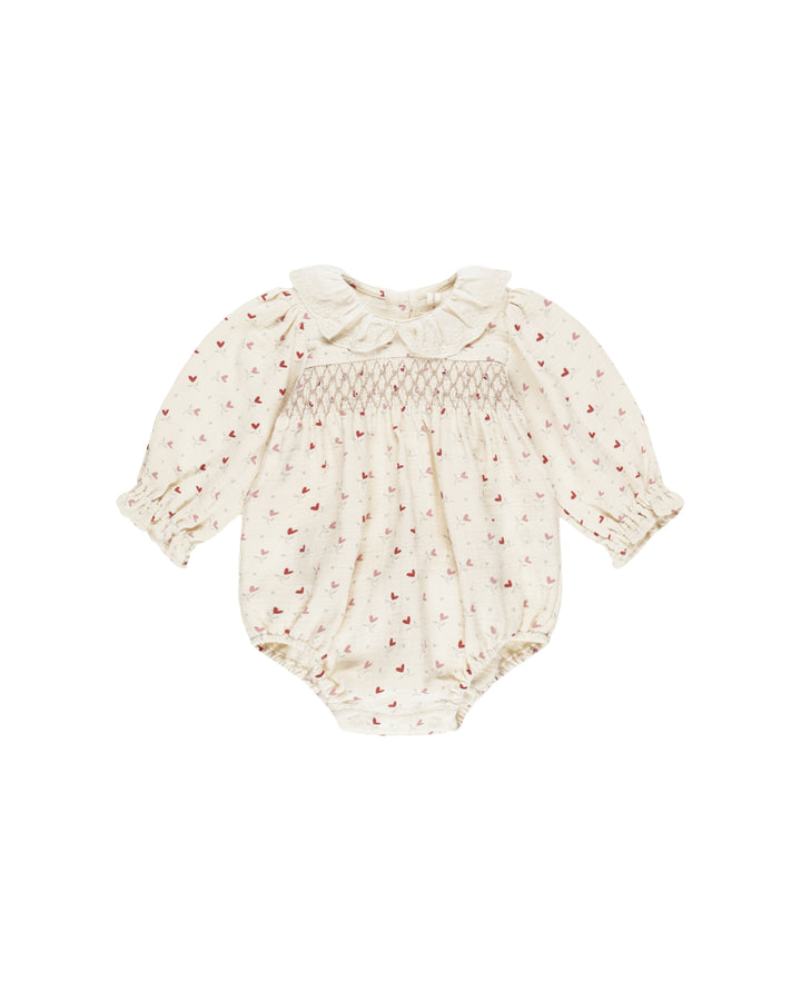 Quincy Mae Callie Romper || Heart Ditsy