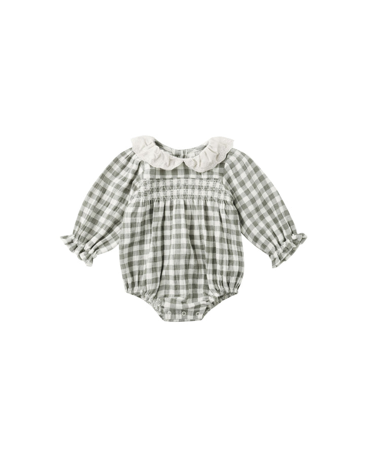 Quincy Mae Callie Romper || Forest Check