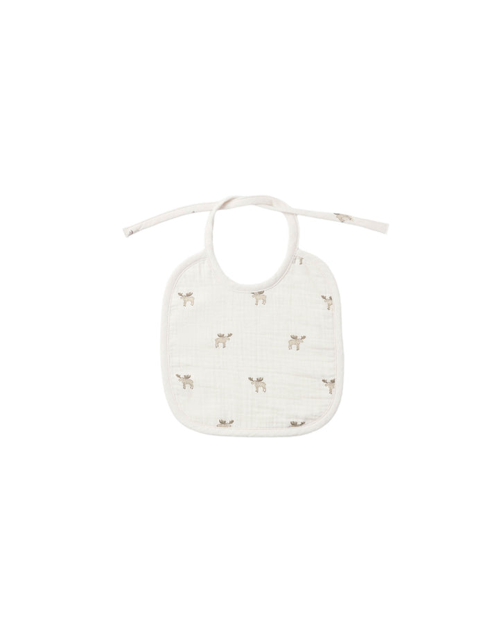 Quincy Mae Woven Tie Bib || Moose
