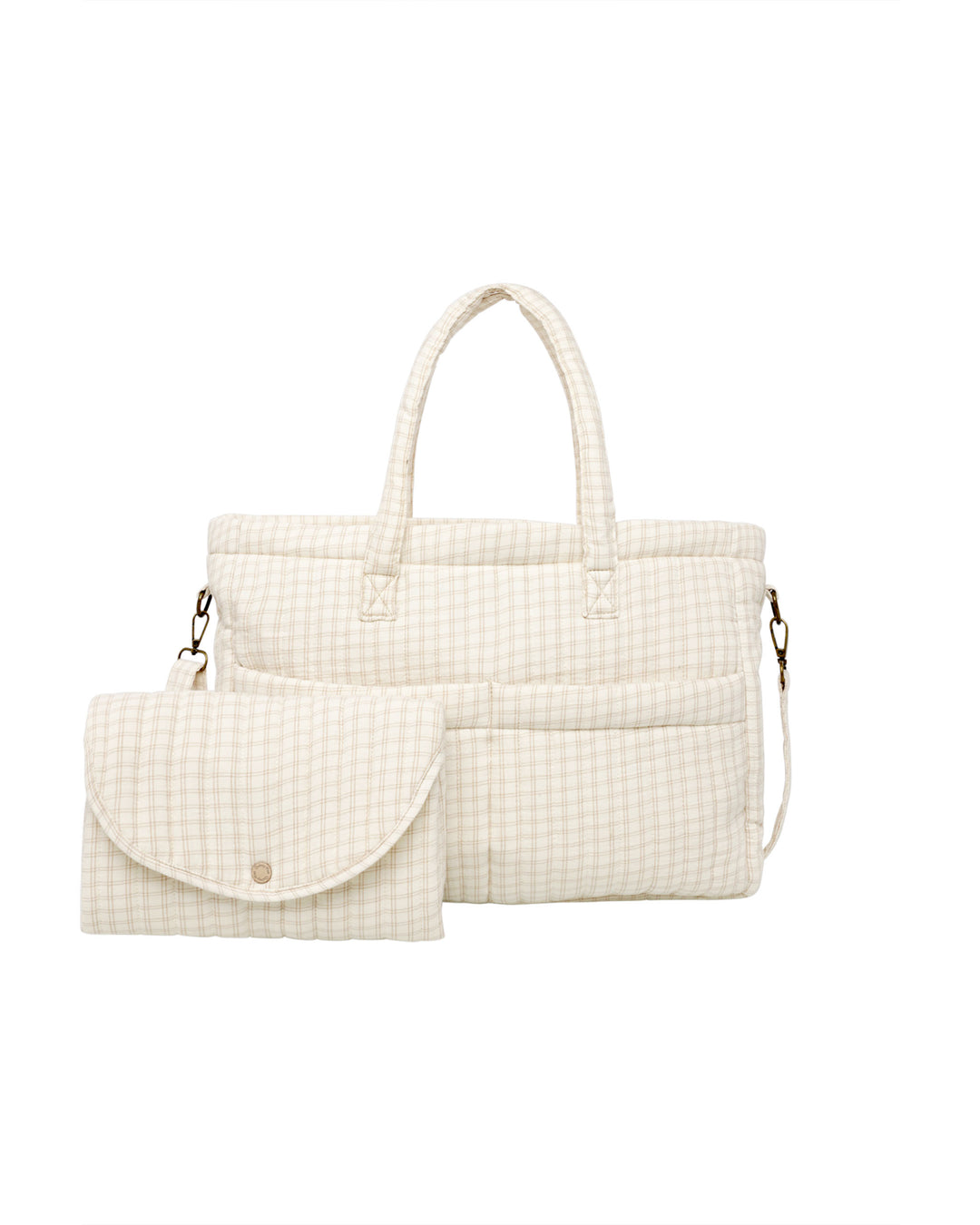 Quincy Mae Diaper Bag + Changing Pad Set || Oat Check