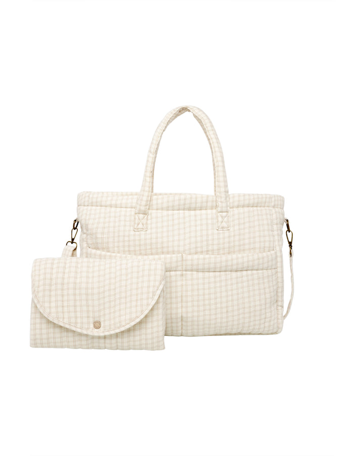 Quincy Mae Diaper Bag + Changing Pad Set || Oat Check