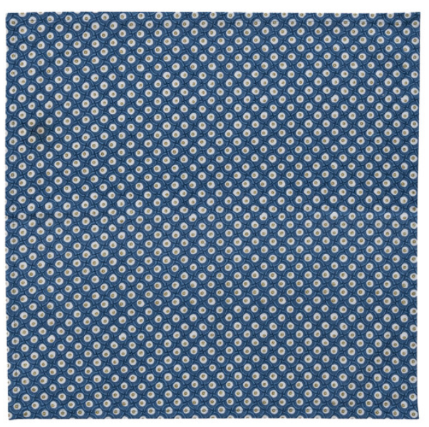 Cotton Napkins with Blue Block Print Patterns, Set of 4