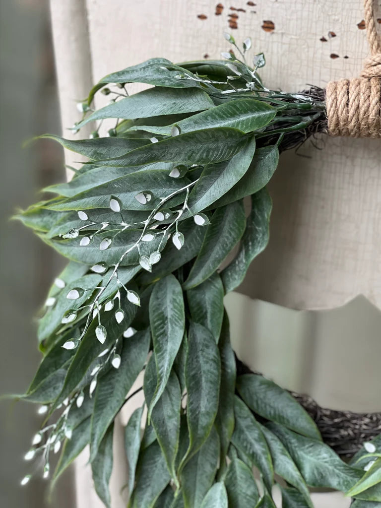 Hourglass Greens Hanging Wreath