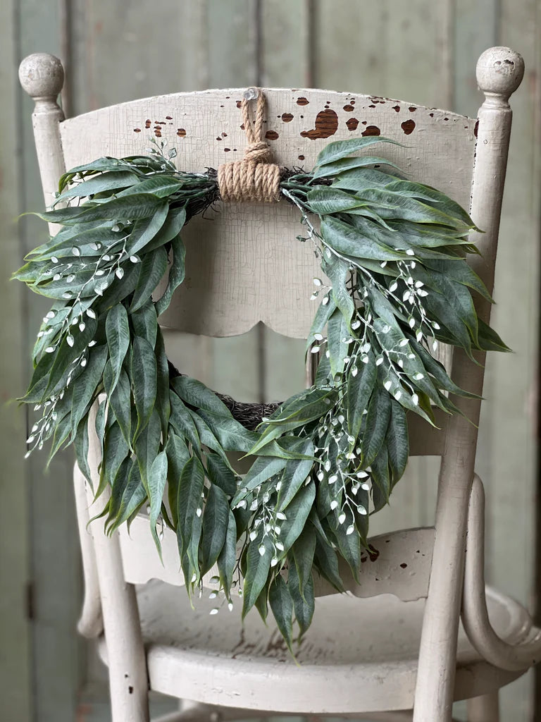 Hourglass Greens Hanging Wreath
