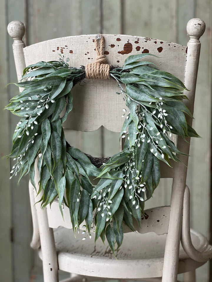 Hourglass Greens Hanging Wreath