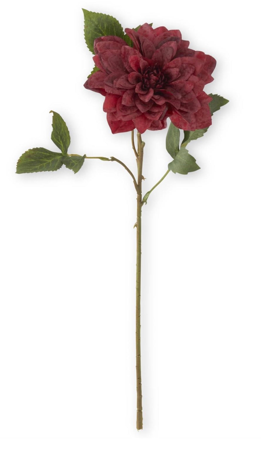 Burgundy Real Touch Dahlia Stem, 16"