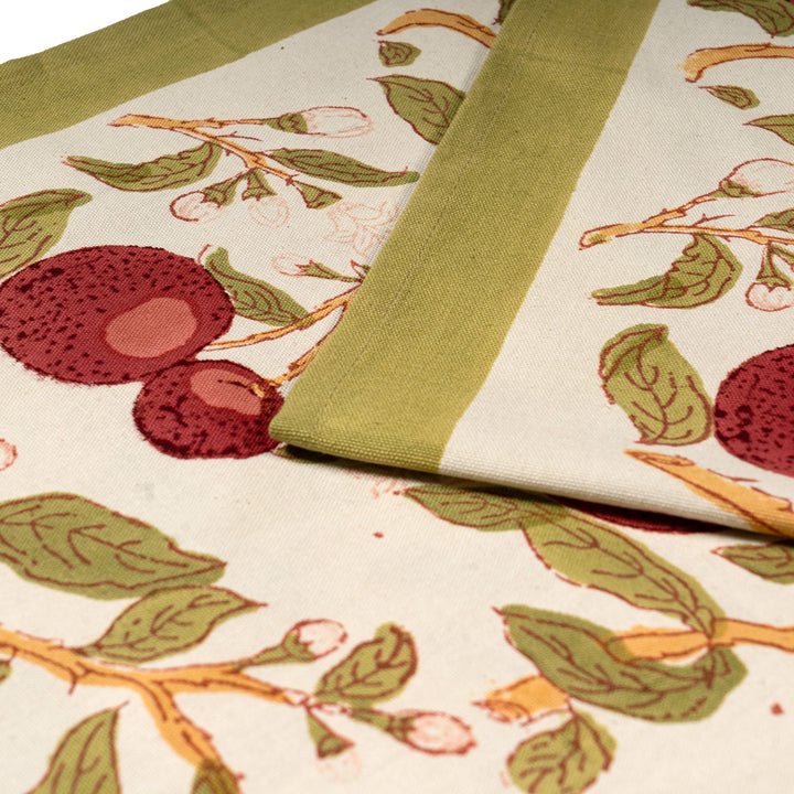 Orange Tree Table Runner - Red Green - 16" x 72"