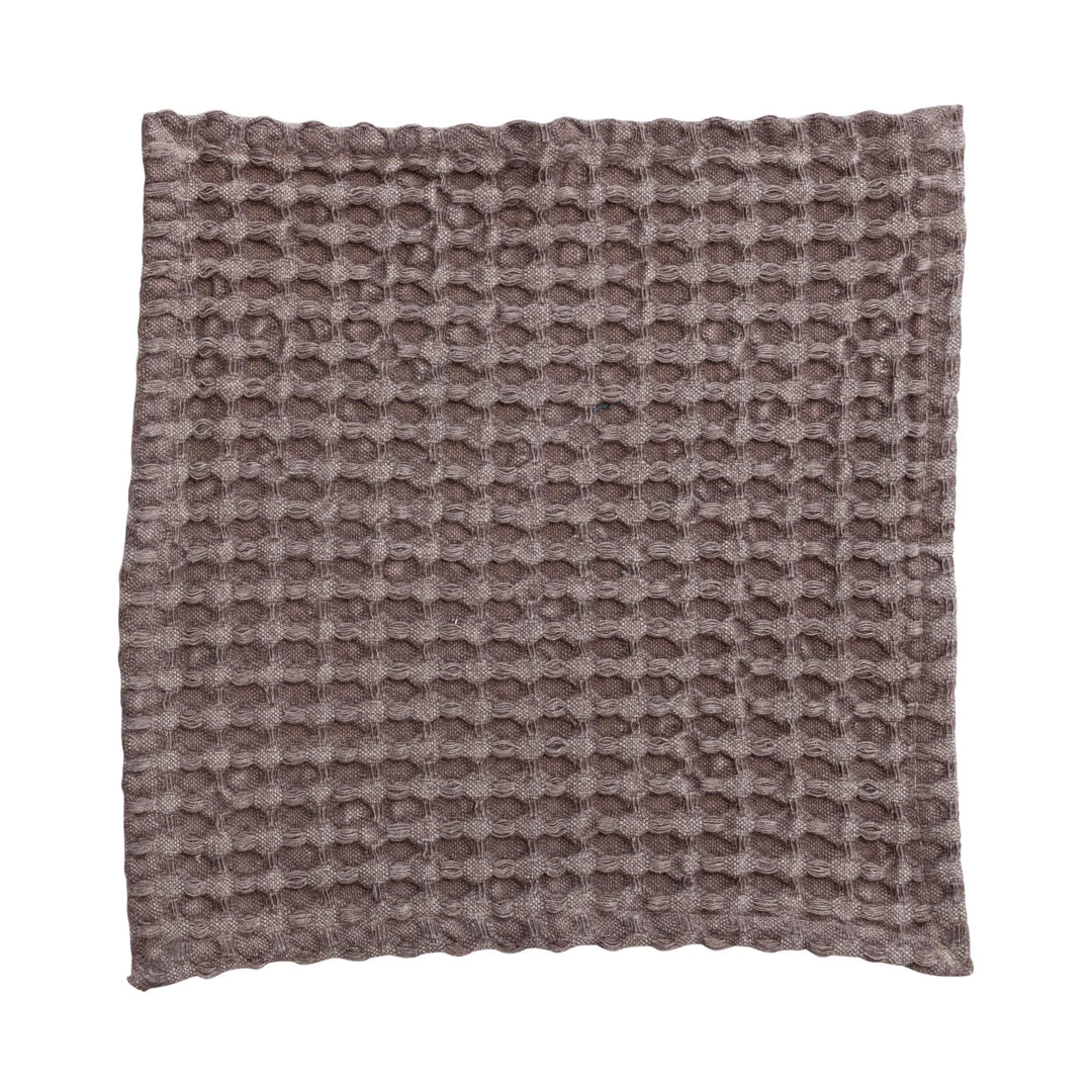 Stonewashed Cotton Waffle Weave Dish Cloths, Burgundy, Set of 3