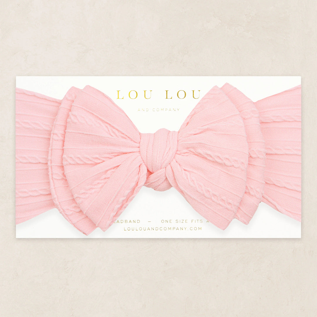 Lou Lou & Co Cable Knit Headband - "Baby Pink"