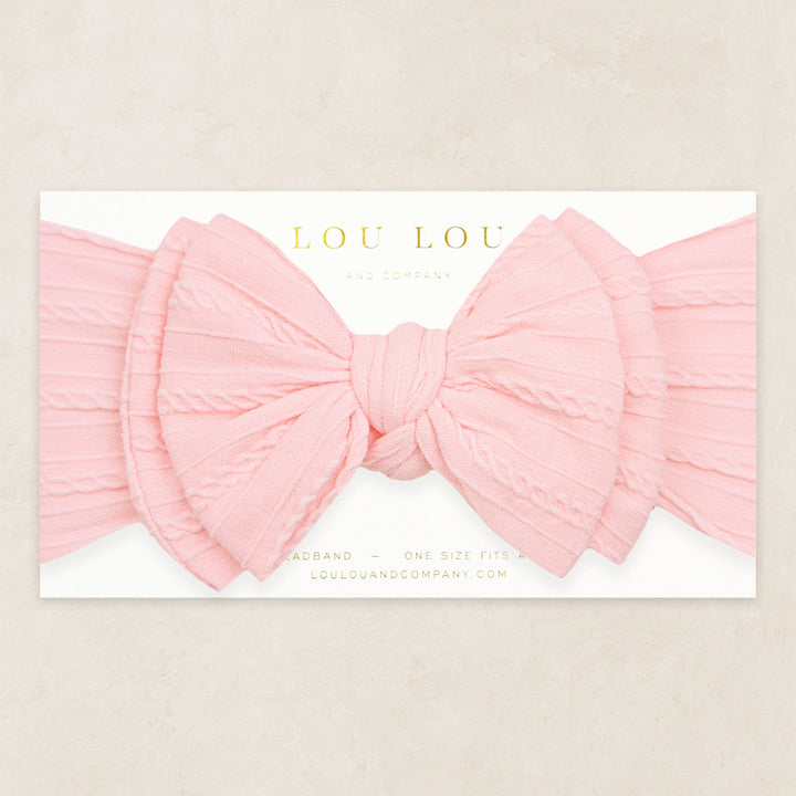 Lou Lou & Co Cable Knit Headband - "Baby Pink"