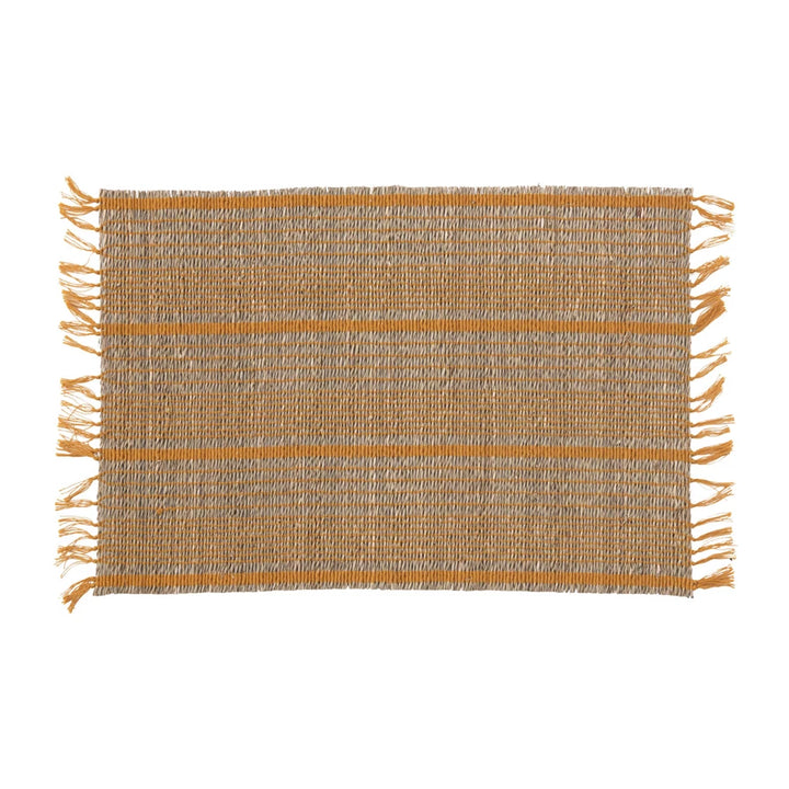 Bamboo Placemat with Stripes and Fringe