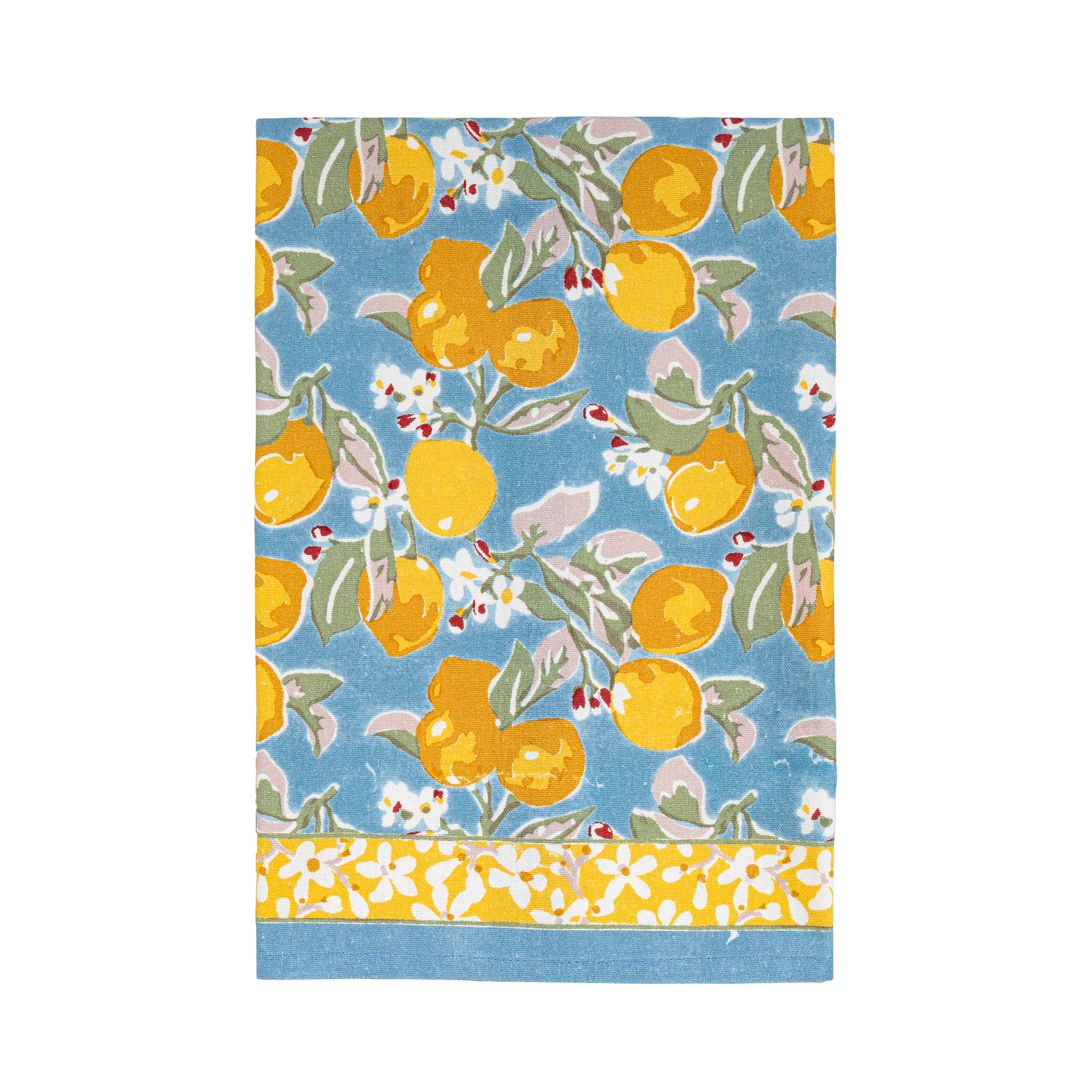 Citron Blue & Yellow Tea Towels 20x30