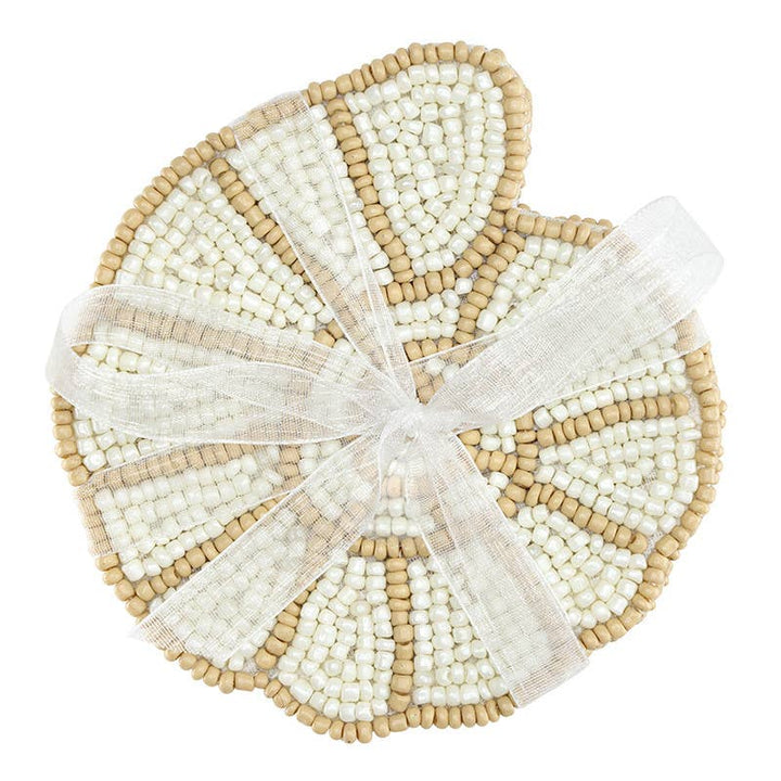 Shell Beaded Coasters, Set of 4