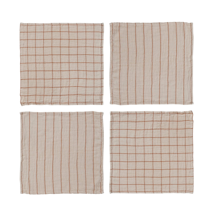 Fall Cotton Double Cloth Napkins, Set of 4