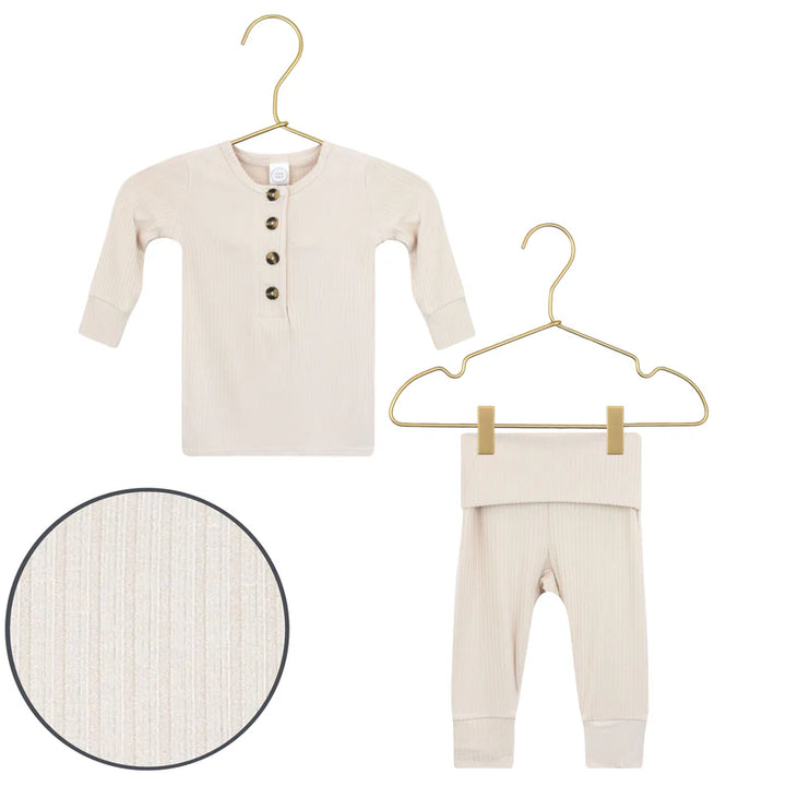 Lou Lou & Co Ribbed Top + Bottoms - "Cove"