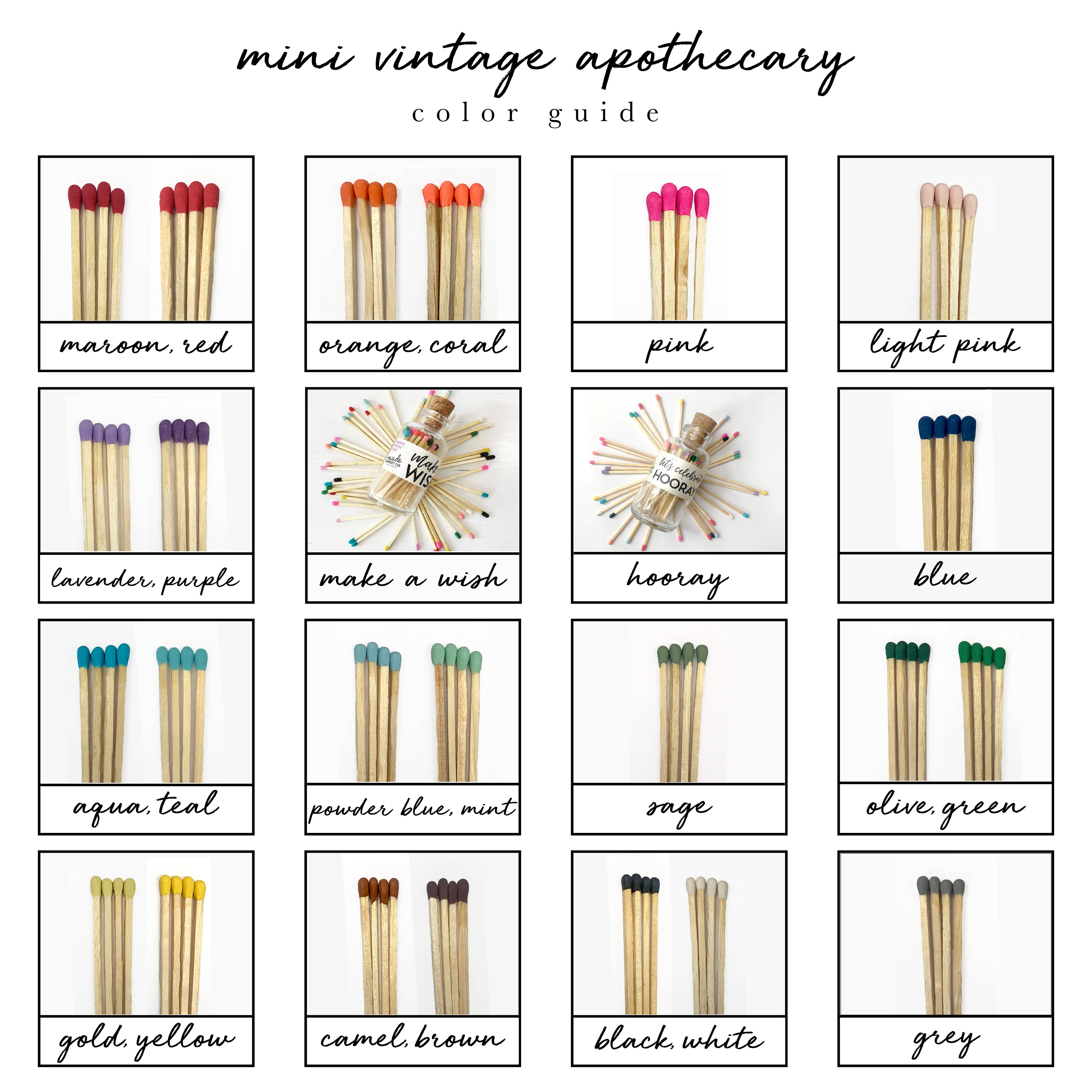 Mini Apothecary Vintage Green Matches