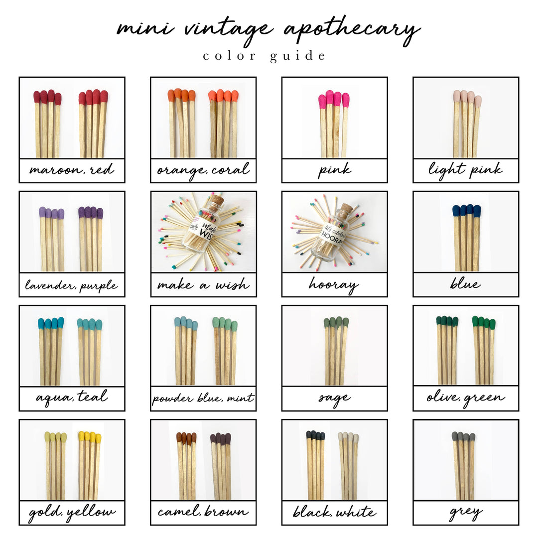 Mini Apothecary Vintage Green Matches