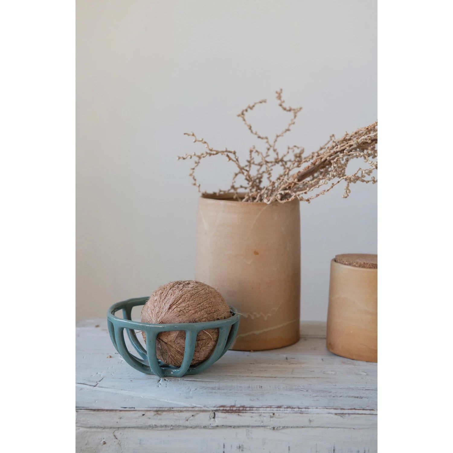 Handmade Stoneware Basket Bowls