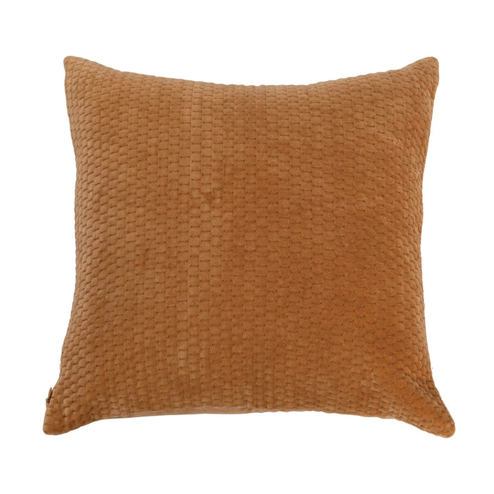 18" Quilted Cotton Velvet Pillow w/ Kantha Stitch