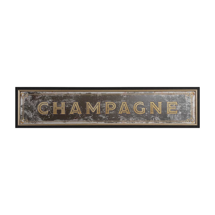 Framed Wall Décor with Antique Mirror "Champagne"