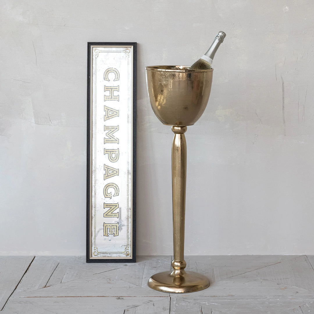 Framed Wall Décor with Antique Mirror "Champagne"