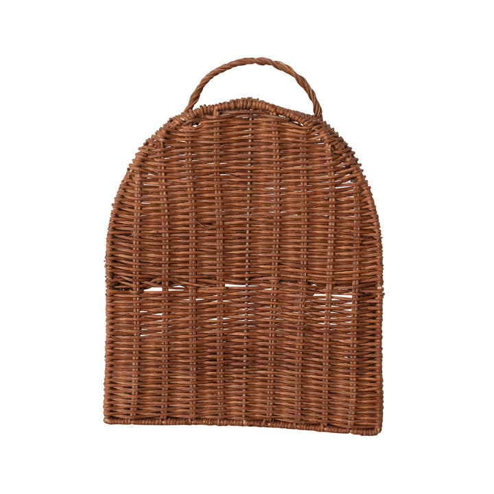 Hand-Woven Rattan 2-Tier Basket with Handle, Natural