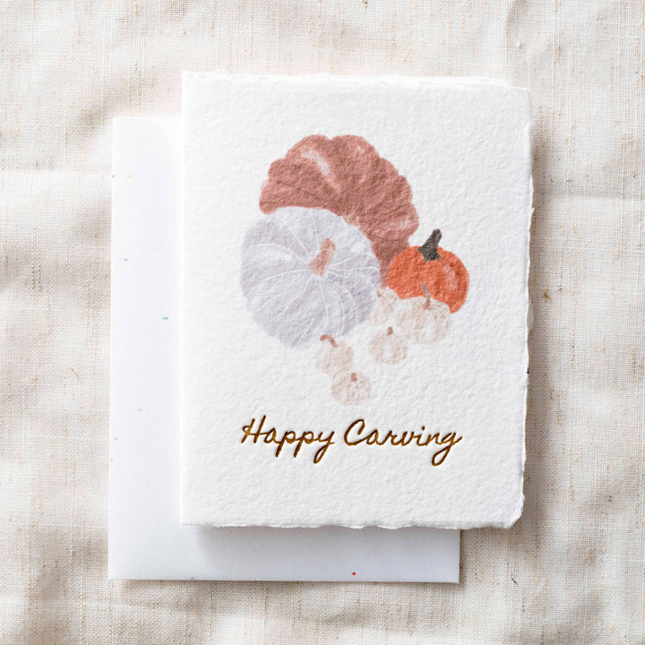 Happy Carving Pumpkin | Fall Thanksgiving Autum Holiday Card