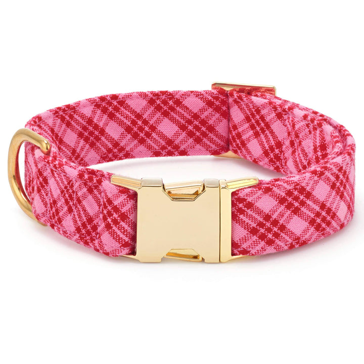 HTH x TFD Katherine Plaid Valentine's Day Dog Collar