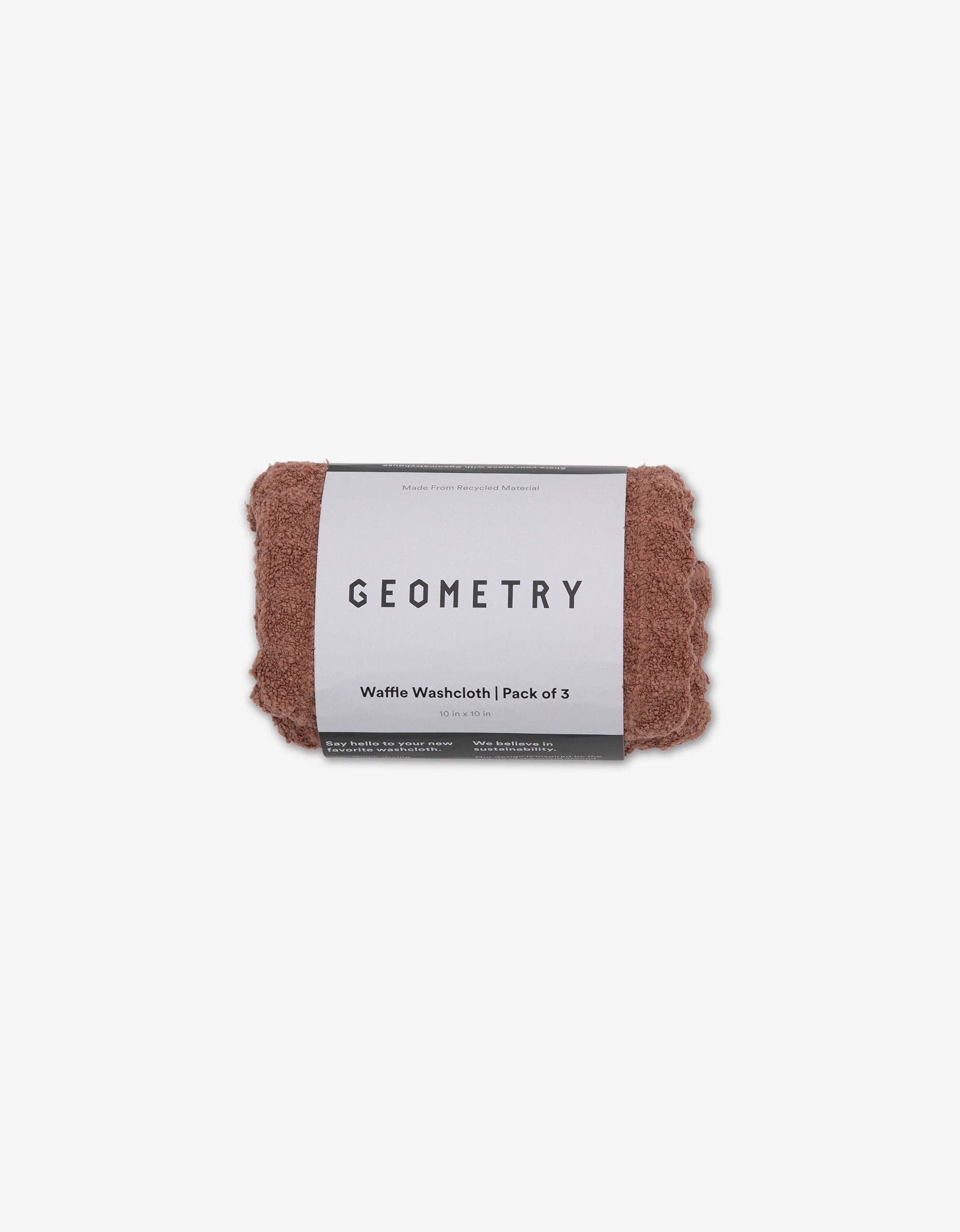 Geometry 'Dusty Rose' Waffle Washcloth Set