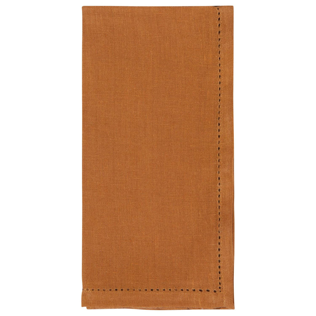 Amber Hemstitch Linen Napkins Set of 4