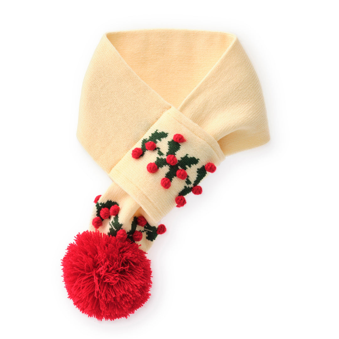 Foggy Dog 'Holly Bobble' Knit Holiday Dog Scarf