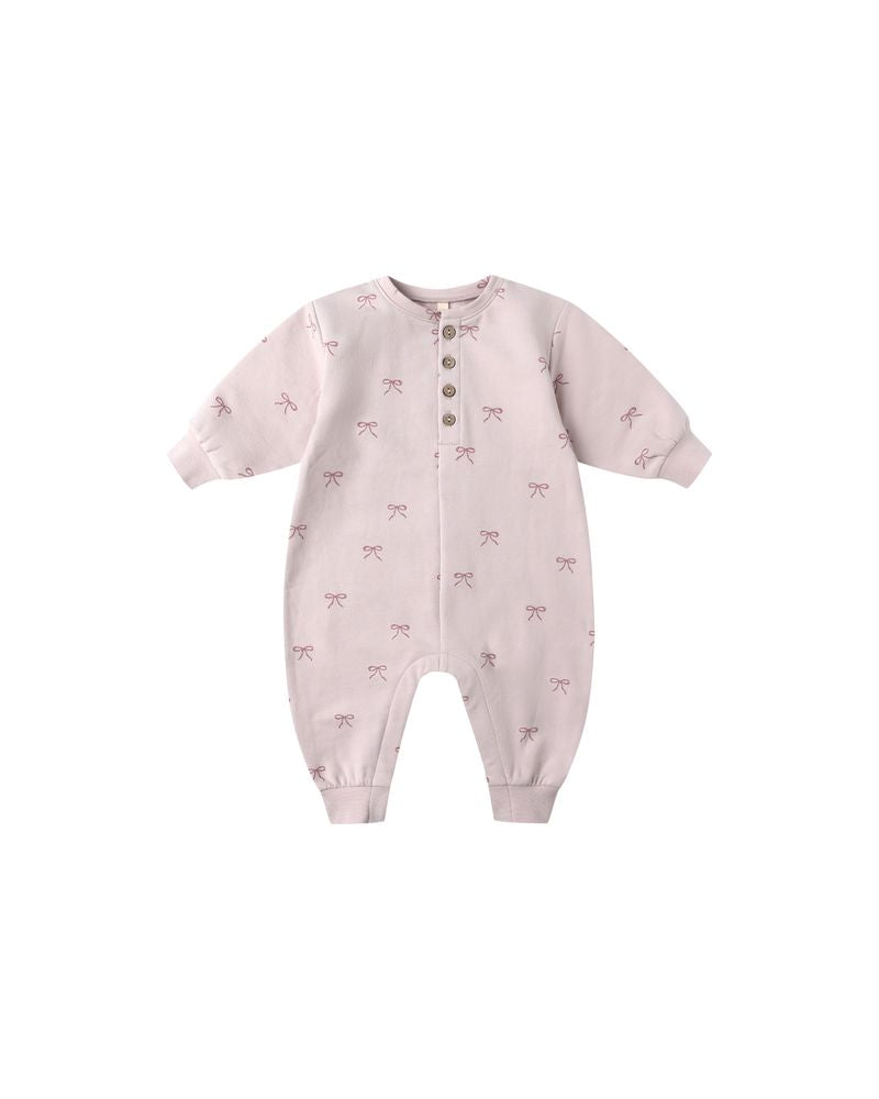 Quincy Mae Relaxed Fleece Jumpsuit | Bows