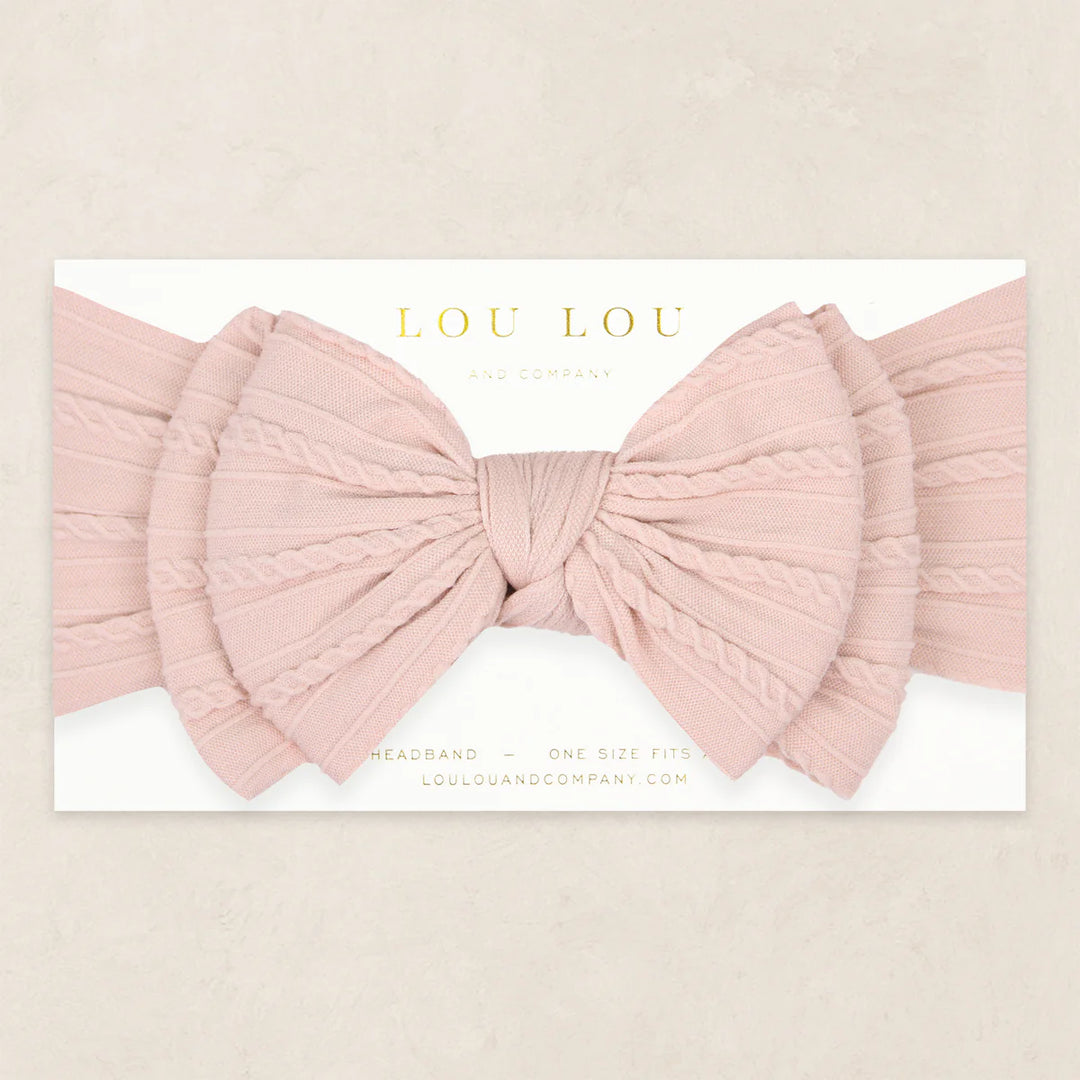 Lou Lou & Co Cable Knit Headband - "Powder Pink"
