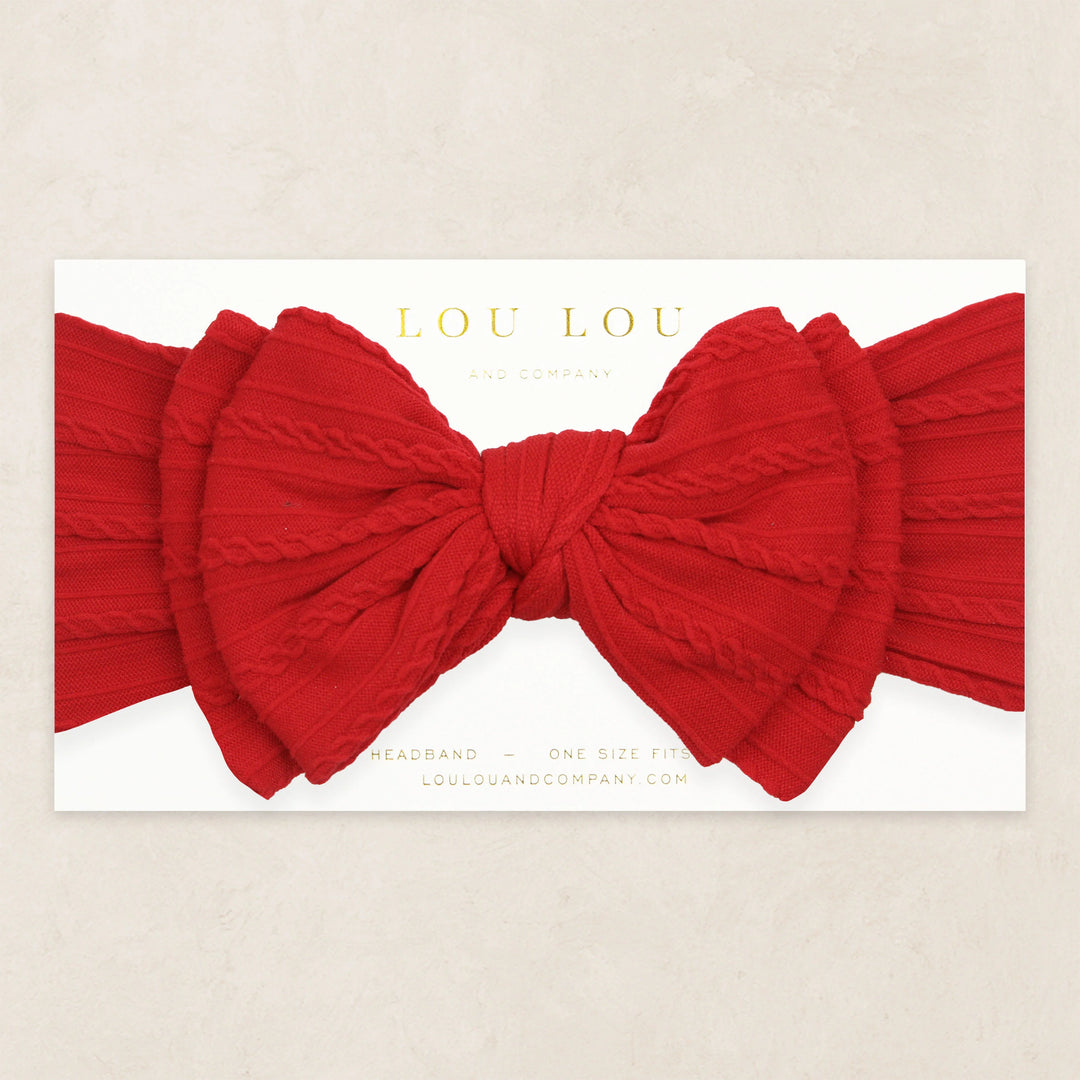 Lou Lou & Co Cable Knit Headband - "Red"