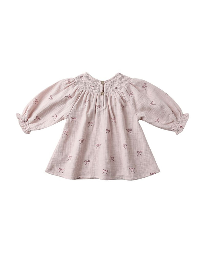 Quincy Mae V Smocked Dress || Bows