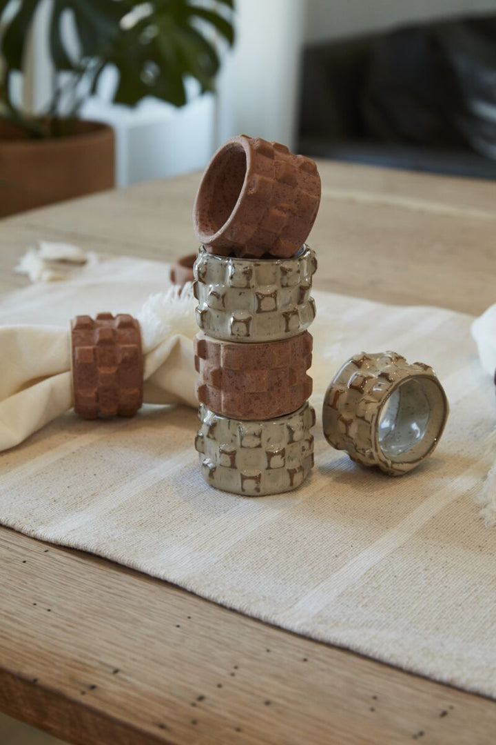 Ceramic Checkered Napkin Ring