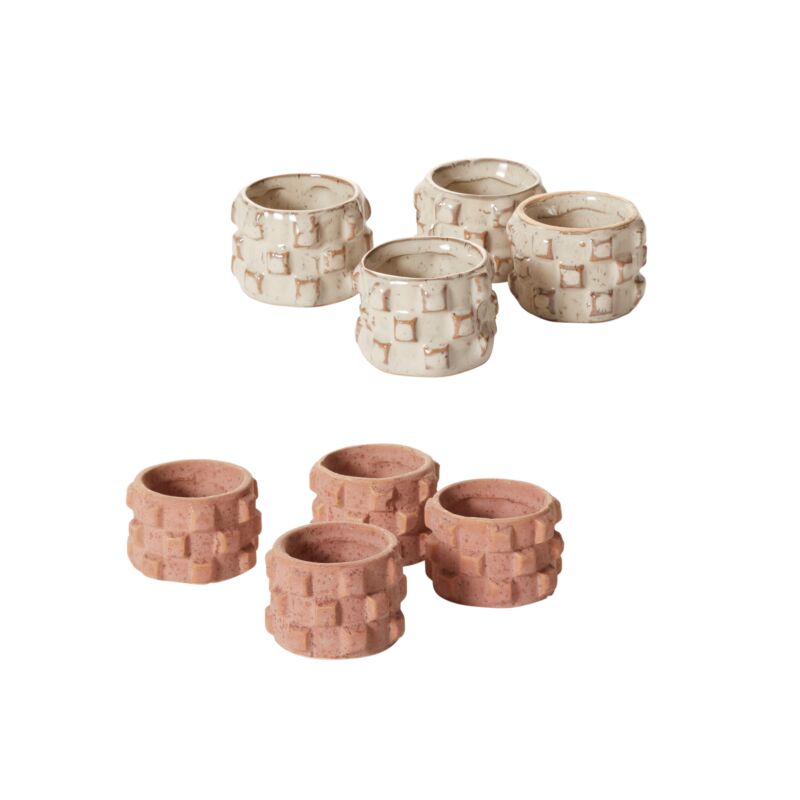 Ceramic Checkered Napkin Ring