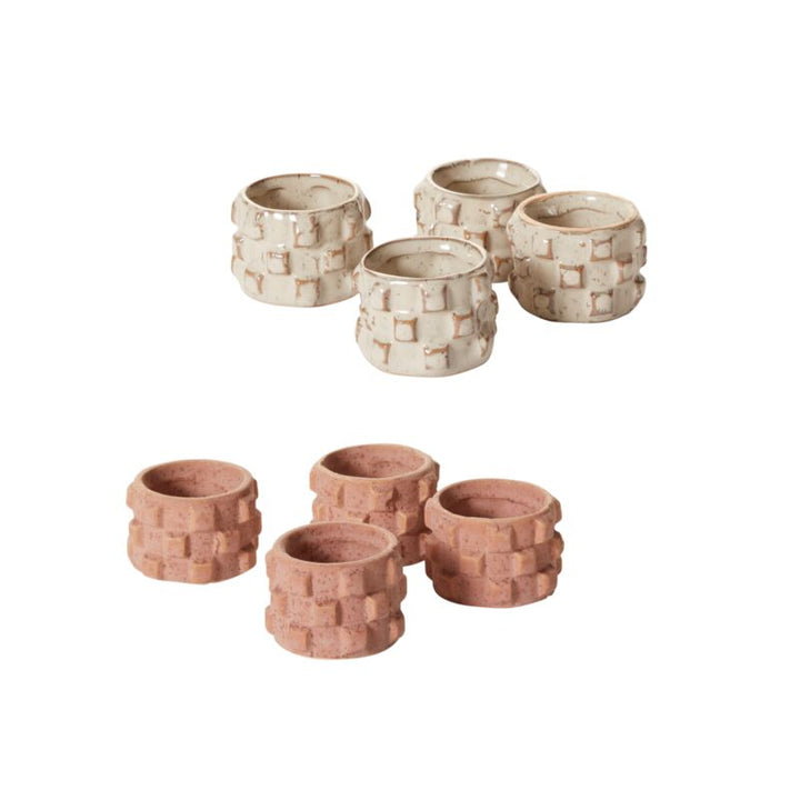 Ceramic Checkered Napkin Ring
