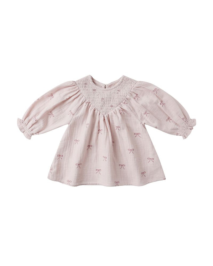 Quincy Mae V Smocked Dress || Bows