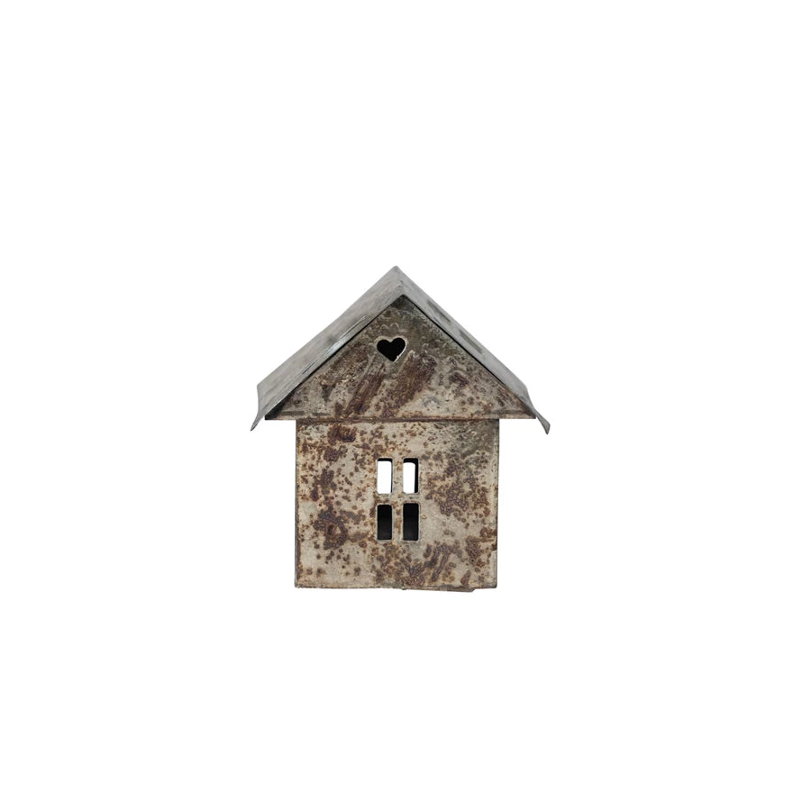 Metal House, Antique Pewter Finish - Medium