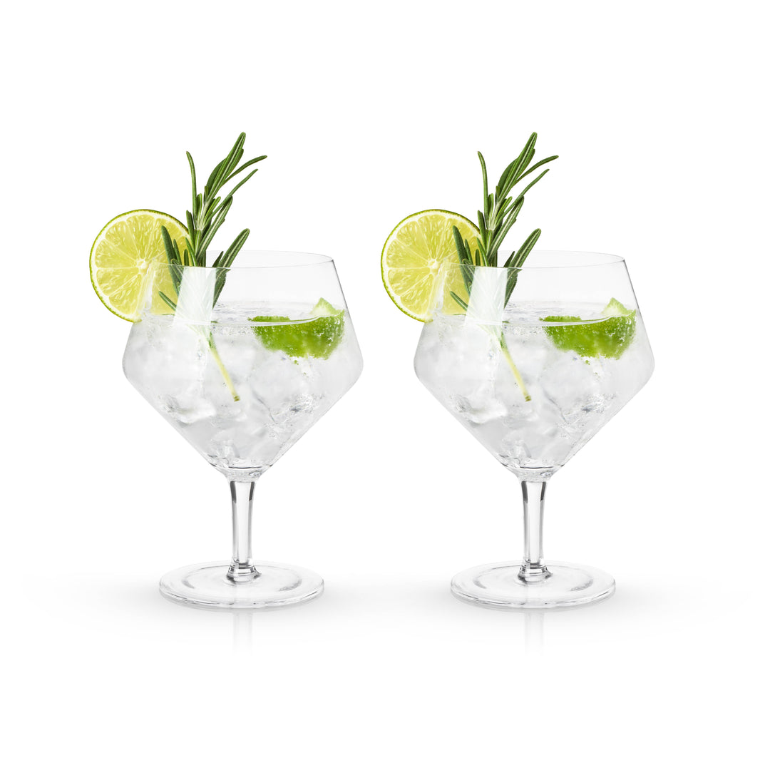 Angled Crystal Gin & Tonic Glasses by Viski®