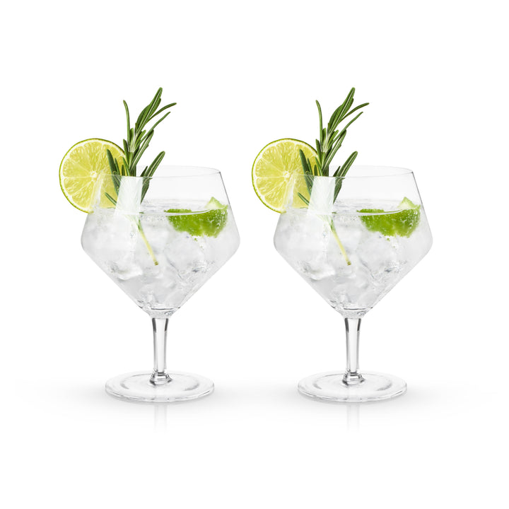 Angled Crystal Gin & Tonic Glasses by Viski®